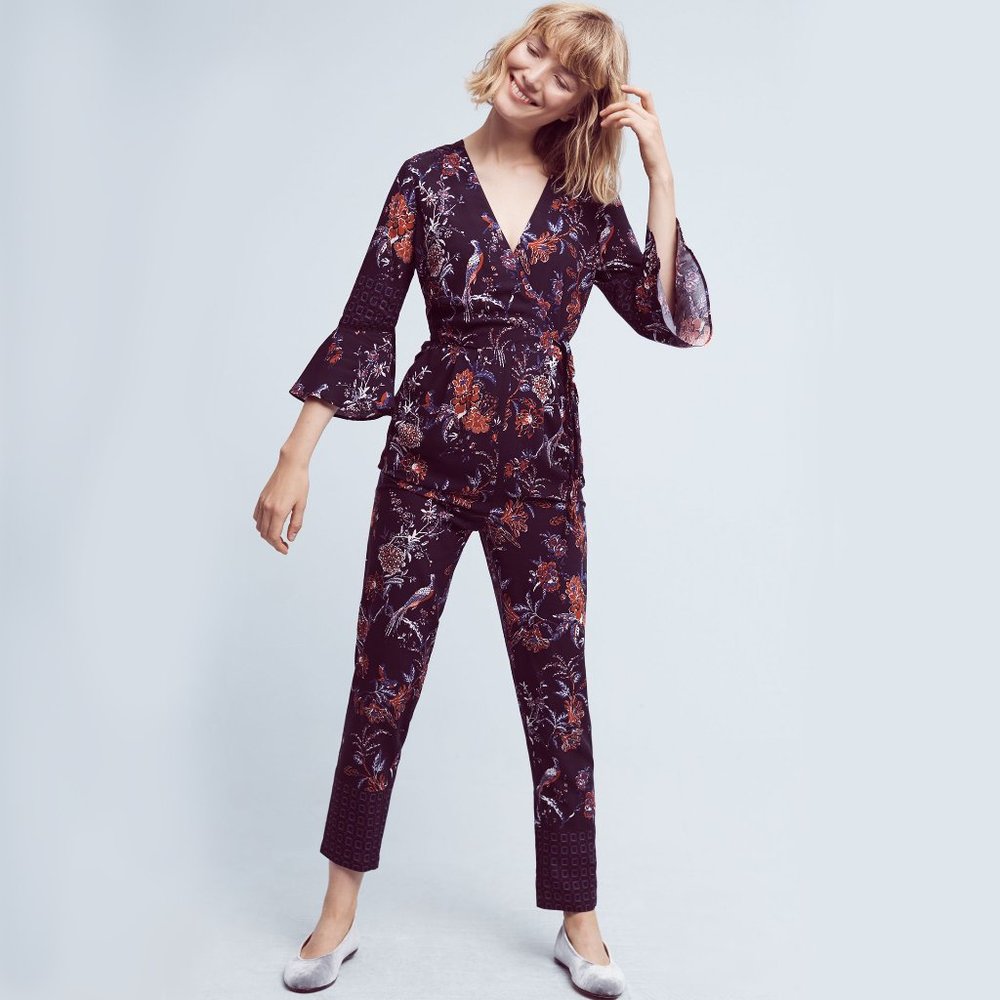 ANTHROPOLOGIE maeve Espoir floral Jumpsuit 0